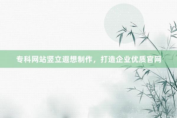 专科网站竖立遐想制作，打造企业优质官网
