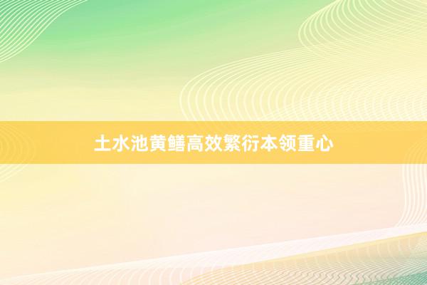 土水池黄鳝高效繁衍本领重心